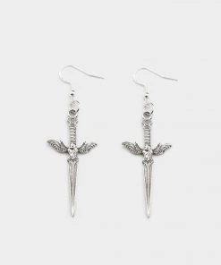 Minga London Clothing Silver Dagger Necklace & Earrings Set