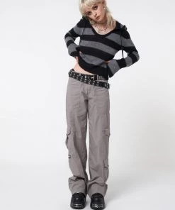 Minga London Smoke Stripes Hooded Knit Jumper