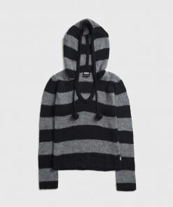 Minga London Smoke Stripes Hooded Knit Jumper