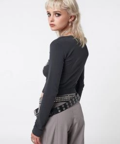 Minga London Most Wanted Strass Heart Wings Crop Top