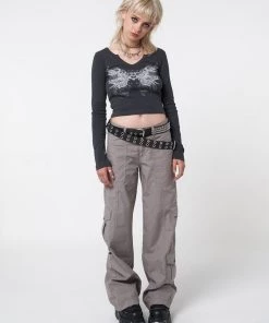 Minga London Most Wanted Strass Heart Wings Crop Top