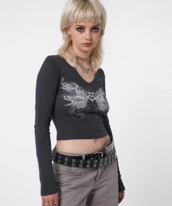Minga London Most Wanted Strass Heart Wings Crop Top
