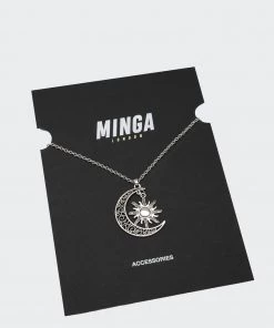 Minga London Sun & Moon Pendant Chain Necklace