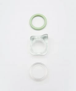 Minga London Clothing Translucent Green Plastic Rings Set