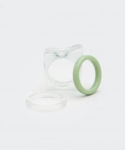 Minga London Clothing Translucent Green Plastic Rings Set