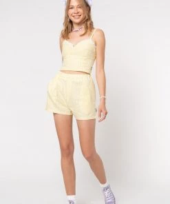 Minga London Maisie Yellow Gingham Boxer Shorts Clothing