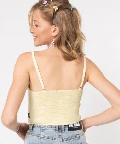 Minga London Clothing Maisie Yellow Gingham Frill Corset Top